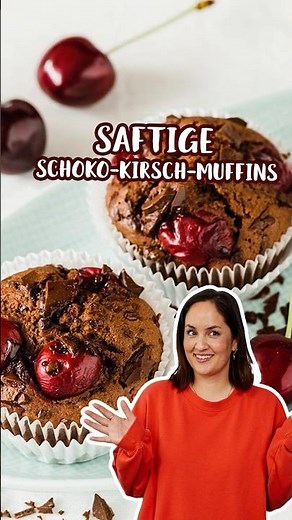 Saftige Schoko-Kirsch-Muffins 🍒🍫 #rezept