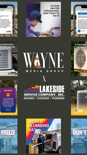 Take a look at the social content we’ve built for Lakeside Service Company. Purposeful, cohesive content centered on the client’s goals. | Wayne Media Group