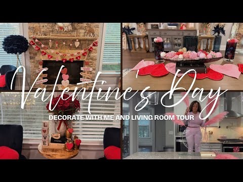 ♥️🩷VALENTINE'S DAY DECORATE WITH ME AND LIVING ROOM TOUR Simple Valentine's Day Decor Ideas
