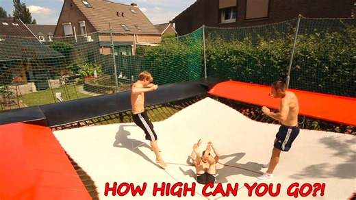 Friends Reacting to Insane Super Trampoline Launch !