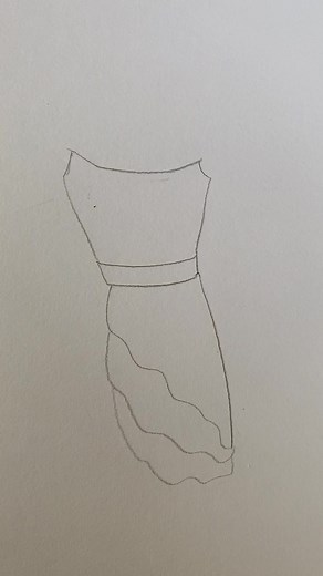 Easy steps of drawing a dress drawing ✍️✍️✍️ #fashion #fashiontiktok #fashion #jumpsuit #fashiontiktok #tips #pants #drawing #tutorial #fyp #foryou