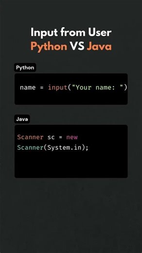 Comment obtenir les entrées de l'utilisateur Python VS Java #python #java #code #pourtoiii #fyp