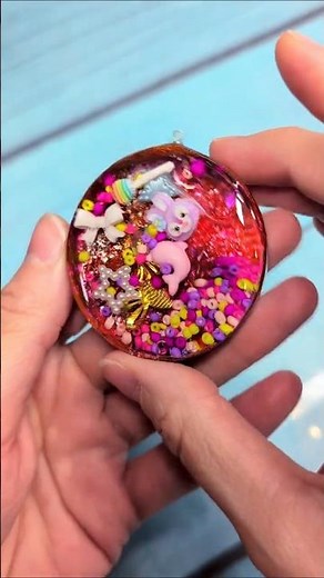 Attempt 5: How to make a resin shaker with liquid ❤️ Shining round shaker tutorial #handmade #craft