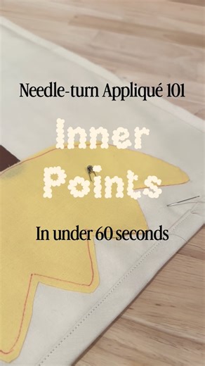 it’s all in the stitch | appliqué patterns & kits on Instagram: "Inner points giving you trouble? Let’s fix that!! That little V where two lines meet is tricky because you’re turning under fabric in two directions at once. The key? Clip RIGHT to your turn line (not through it), then work each side separately. Tuck one side under, secure it, then work the other side, making sure your stitches are super close together near the inner point. Takes like 10 seconds once you get it. Suddenly those flow