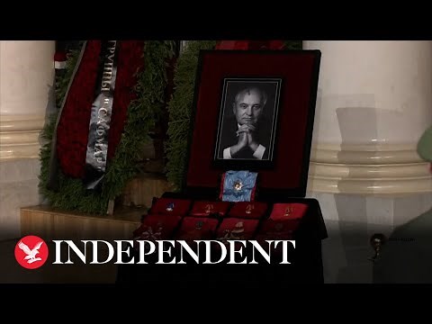 Russians pay respects to former Soviet leader Mikhail Gorbachev at funeral service