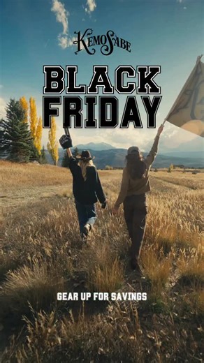 We’re bringing Western heat to the tailgate—Black Friday deals that run the whole field. 11/28 🏈🖤 | Kemo Sabe