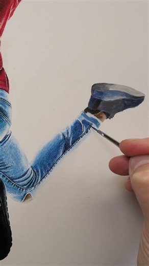 Working texture into the denim #satisfying #art #artshorts
