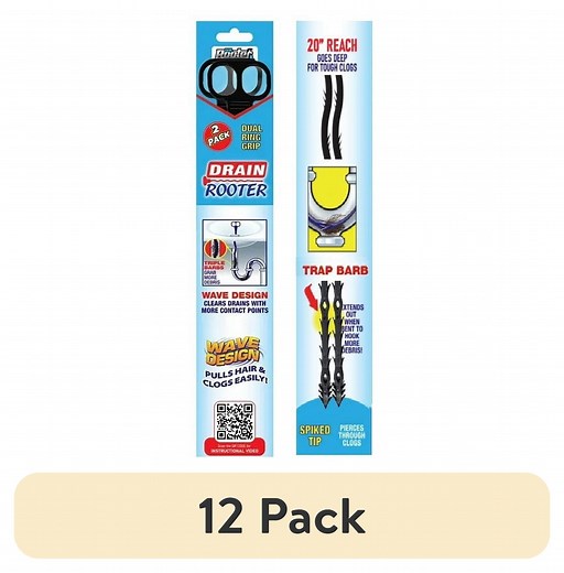 (12 pack) Dr. Rooter 20" Drain Snake with 46 Trap Spikes, Non-Toxic & Reusable, 2 Pack - Walmart.com