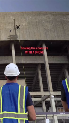 The full video of how we protected this concrete facade with a drone and Silocane WB is at LINK IN BIO #construction #restoration #masonry #concrete #concreteconstruction #drone | Prosoco