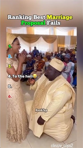 Ranking best marriage proposal fails. #shorts #viral