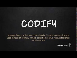 How to Pronounce CODIFY in American English