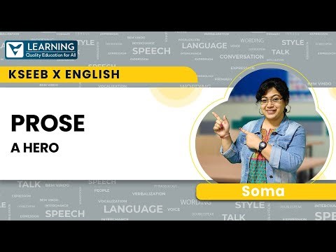 Class 10 | Prose - A Hero | KSEEB | English | Vista's Learning | Soma