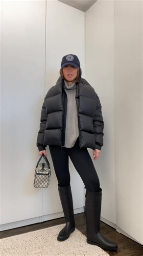 Fashionable Rain Boot Outfit for Freezing Weather in Toronto