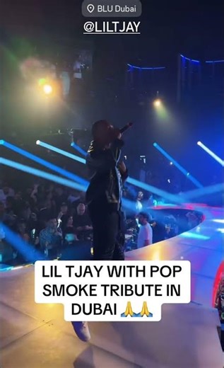 LIL TJAY WITH POP SMOKE TRIBUTE IN DUBAI 🙏 #liltjay #popsmoke #viral