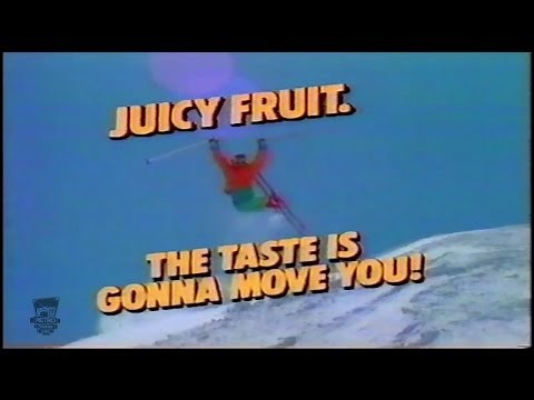 Juicy Fruit Skiing 1980s Commercial The Taste Is Going To Move You!