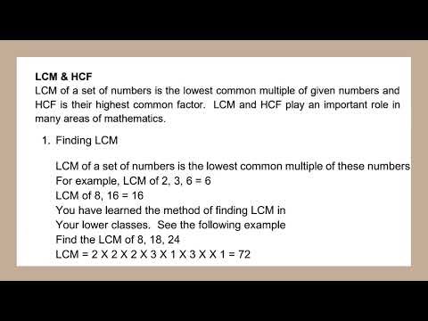 LCM & HCF