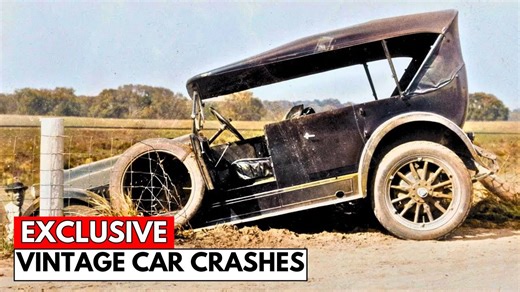 How Car Crashes looked in Vintage America (USA) - Historical Footage Colorized