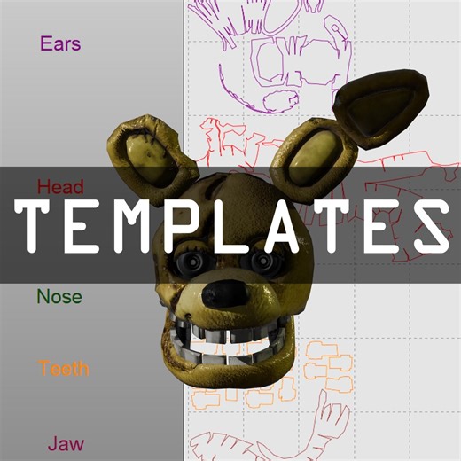 Yellow Rabbit Springbonnie Head Cosplay Foam and Paper Pepakura Templates Foam Template FNAF Furry - Etsy