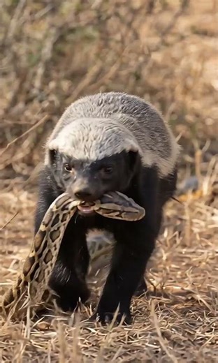 Honey badger vs Python #wildlife #wildlifeentertainment #africananimal
