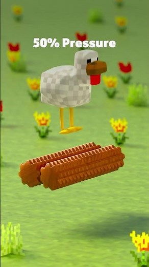 This Minecraft Chicken Didn’t Survive the Pressure 😬🐔