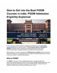 How to Get into the Best PGDM Courses in India_ PGDM Admission Eligibility Explained - SlideServe
