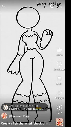 Create a fish character @Someone_Fishy //#animation #poisson #fish #dessin #drawing #collab