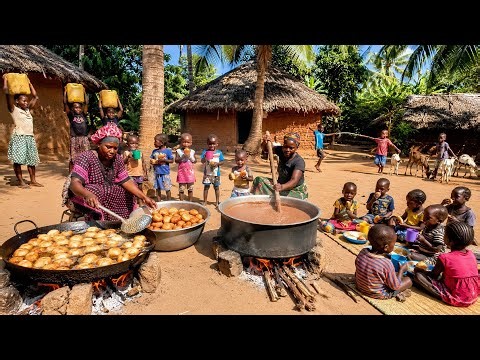 🔴LIVE NOW | Cooking for 100 Kids in Our African Village ❤️ Soft Mandazi, Porridge & Coconut Beans