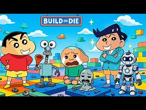 Shinchan And His Friends Playing Build Or Die Challenge 😱 | Roblox Build Or Die | Funny Game 😂