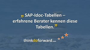 SAP-Idoc-Tabellen – erfahrene Berater kennen diese Tabellen.