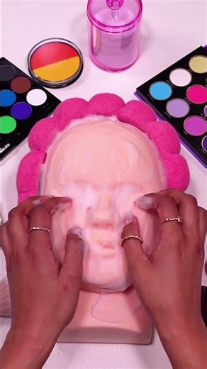 Satisfying ASMR skincare routine on mannequin #asmr #skincare #oddlysatisfying #relax