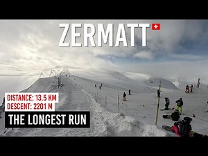 13.5 Km Long Run from KLEIN MATTERHORN (3819m) to ZERMATT (1618m) in Cervinia Zermatt