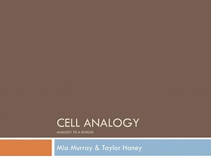 Cell Analogy Analogy to a School - SlideServe