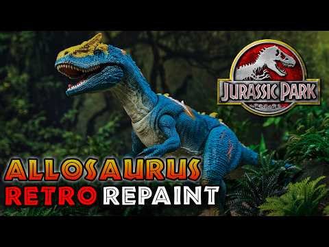 RETRO Repaint: Hasbro´s Jurassic Park Allosaurus ( 2009) by Mattels Ultimate Damage Allosaurus