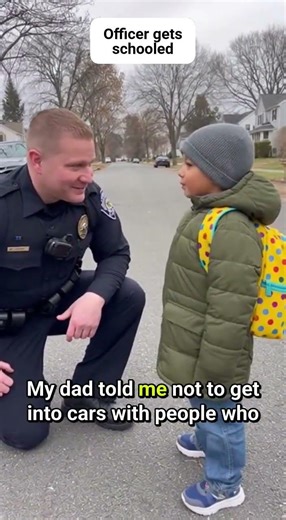 Officer gets schooled by a clever kid! 😂