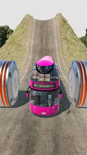 Colourful Capsule Buses vs Hydraulic Crush - BeamNG | Manfred Games