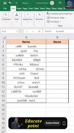 How to use =Trim ( ) & =Proper( ) function in Excel 😱#excel #shortsvideo #tipsandtricks #exceltricks #trendingshorts #shortcutkeys #exceltutorial #exceltricks #excelformula #educatepoint | Eduquiz competition studies