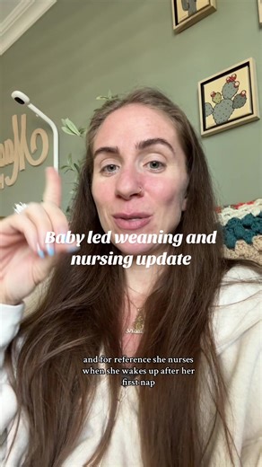 I will say since we started baby led weaning she has been eating more as she is moving more! I think if I wasn’t feeding her solids she would just nurse all day because of how active she is. Still no plan to wean just yet and will be going with the flow after one year 🙂 #babyledweaning #blw #babymealtime