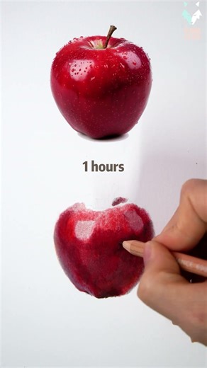 realistic apple drawing by coloured pencils #drawing #apple #illusion #pencildrawing #howtodraw
