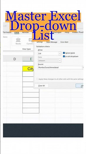 Excel Data Validation Tutorial: How to Create Searchable Drop-down Menus #excel #vlog #viral