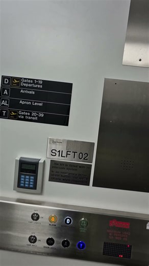 Unknown lift mod by Jackson with bleeping lift intercom @ Stansted Airport