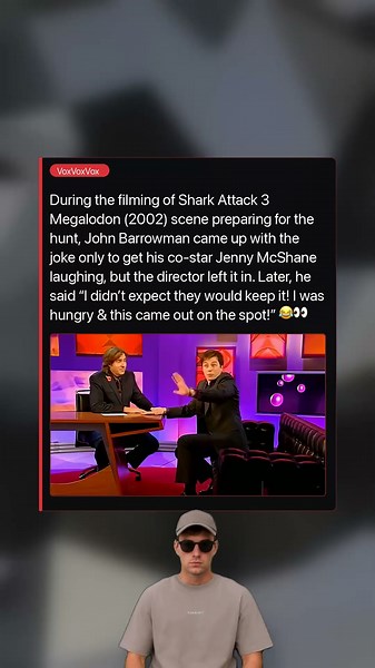During the filming of Shark Attack 3 Megalodon (2002), John Barrowman improvised a joke