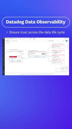 Datadog Data Observability, enables you to detect data quality and pipeline issues early.