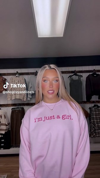 Stylish 'I'm Just a Girl' Sweatshirt in Our TikTok Shop