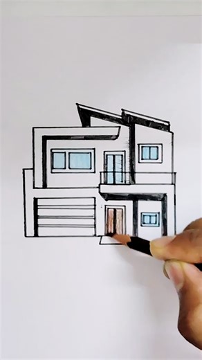 The easy modern house drawing #house #drawing #modernhouse