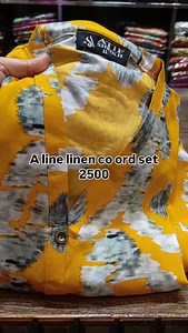 Expertly crafted from pure linen, this A-line co ord set boasts a front open stitch style for a sleek and modern look. Lightweight and breathable, this set is perfect for staying cool and comfortable in warm weather. Elevate your wardrobe with this timeless and versatile piece. Cod available wats app 03219411365 #dress #workingwomen #stiched #linen | Ambreen clothing