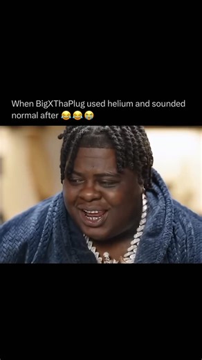 Rap News 💿 on Instagram: "Never forget when BigXthaPlug tried breathing helium from a ballon on camera and it made his voice sound completely normal instead of high-pitched 💀🎈 Most people know helium makes your voice squeaky but BigX proved he’s built different. The Texas rapper is known for his naturally deep, heavy voice, and when he inhaled helium during an interview/skit, everyone expected a Chipmunk moment… instead his voice just sounded regular 😭😂 - Via; @sundaeconvo / @calebpressley"