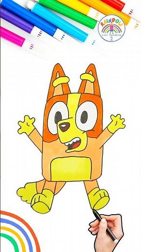 Bluey Bingo Drawing Beautiful | How to Draw Bingo Tutorial 🌈 🐶 #Bluey #drawing #forkids