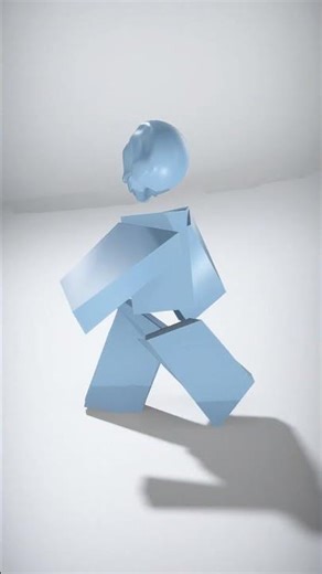 Stylized Block Character with Abstract Features