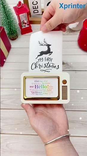 🎁 Use #Xprinter 3-inch Pocket Printer MP3 to decorate your #Christmas gift packaging! 🎄#labelprinter