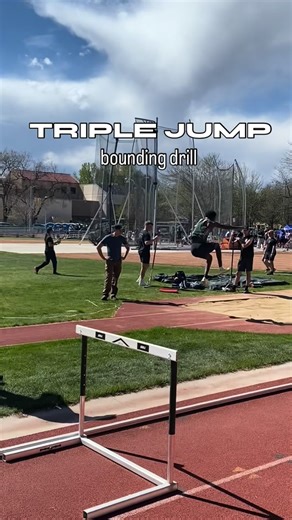Coach Creech on Instagram: "triple jump bounding drill >focusing on pushing and maintaining momentum through each box. Gotta have big knees and powerful extension in the back leg to get to the next box. >landing on the ground between boxes also simulates landing from first phase and helps train rebounding from hop into step phase, driving up into the next box. Definitely one of my fav drills. Boxes are spaced close enough to allow the athlete to complete the drill but far enough to challenge the